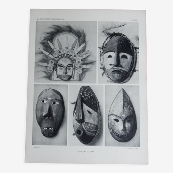Planche photographique Masques d'Alaska