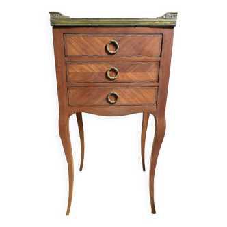 Louis XVI style marquetry bedside table