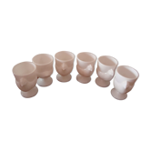 6 coquetiers blancs vintage en forme de poule