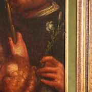 Ancient painting of the Virgin and Child on canvas from the 17th century.