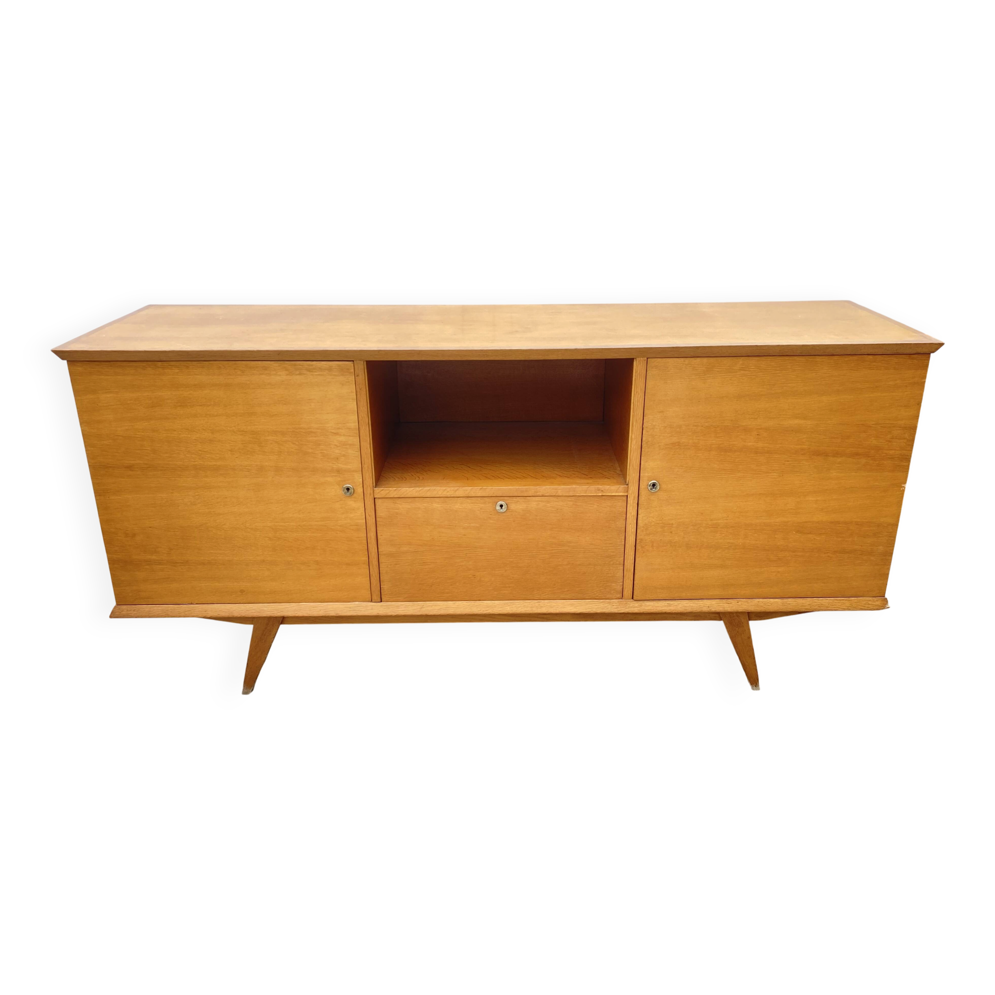Sideboard very buffet type Scandinavian in raw pear wood 1950.