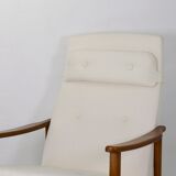 Scandinavian high back armchair from the 1960s adjustable headrest, restored