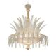 Contemporary Venetian White and Gold Leaves Murano Style Glass Chandelier