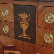 Commode de Maîtrise XVIIIe - Marqueterie de Fleurs - Style Transition