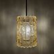 Lampe pendentive en verre doré Orrefors des années 1970