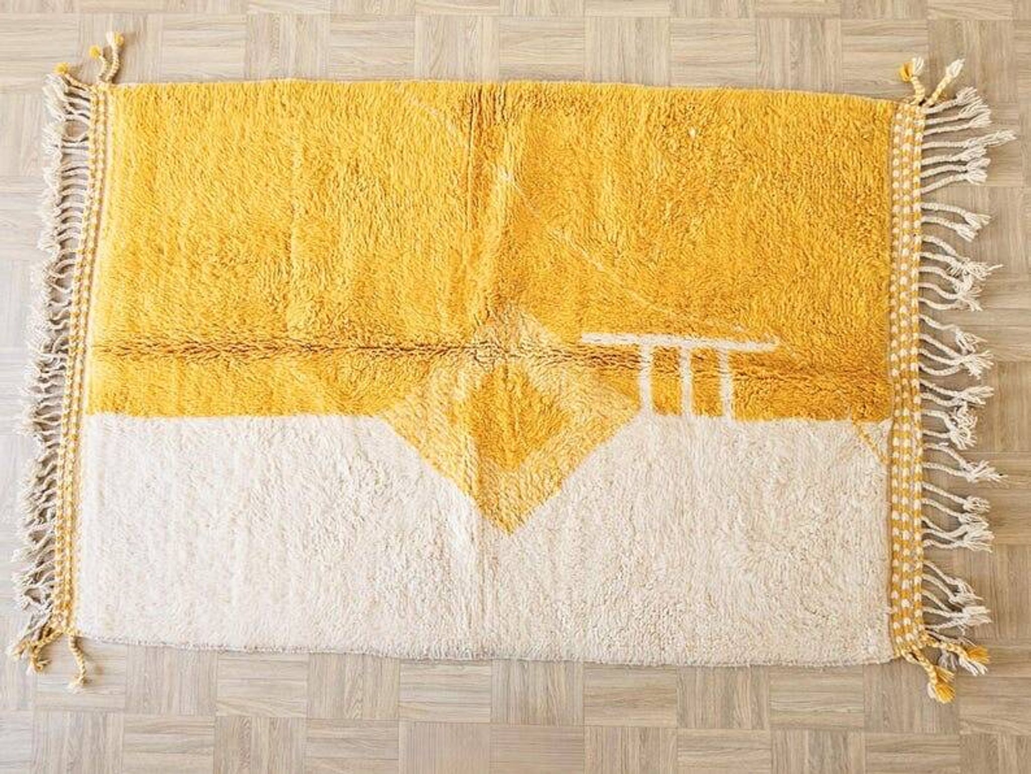 Handmade pure wool rug, size 100 x 200 cm