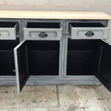 Grey patina furniture with three doors and three drawers