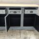 Grey patina furniture with three doors and three drawers
