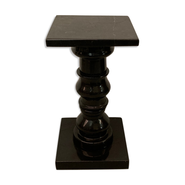 Piédestal ou table d’appoint en pierre naturelle noire vintage « marbre »