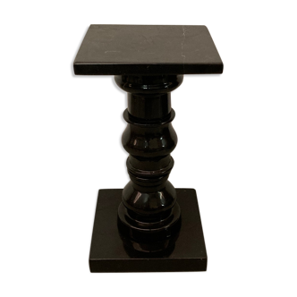 Vintage black natural stone "marble" pedestal or side table