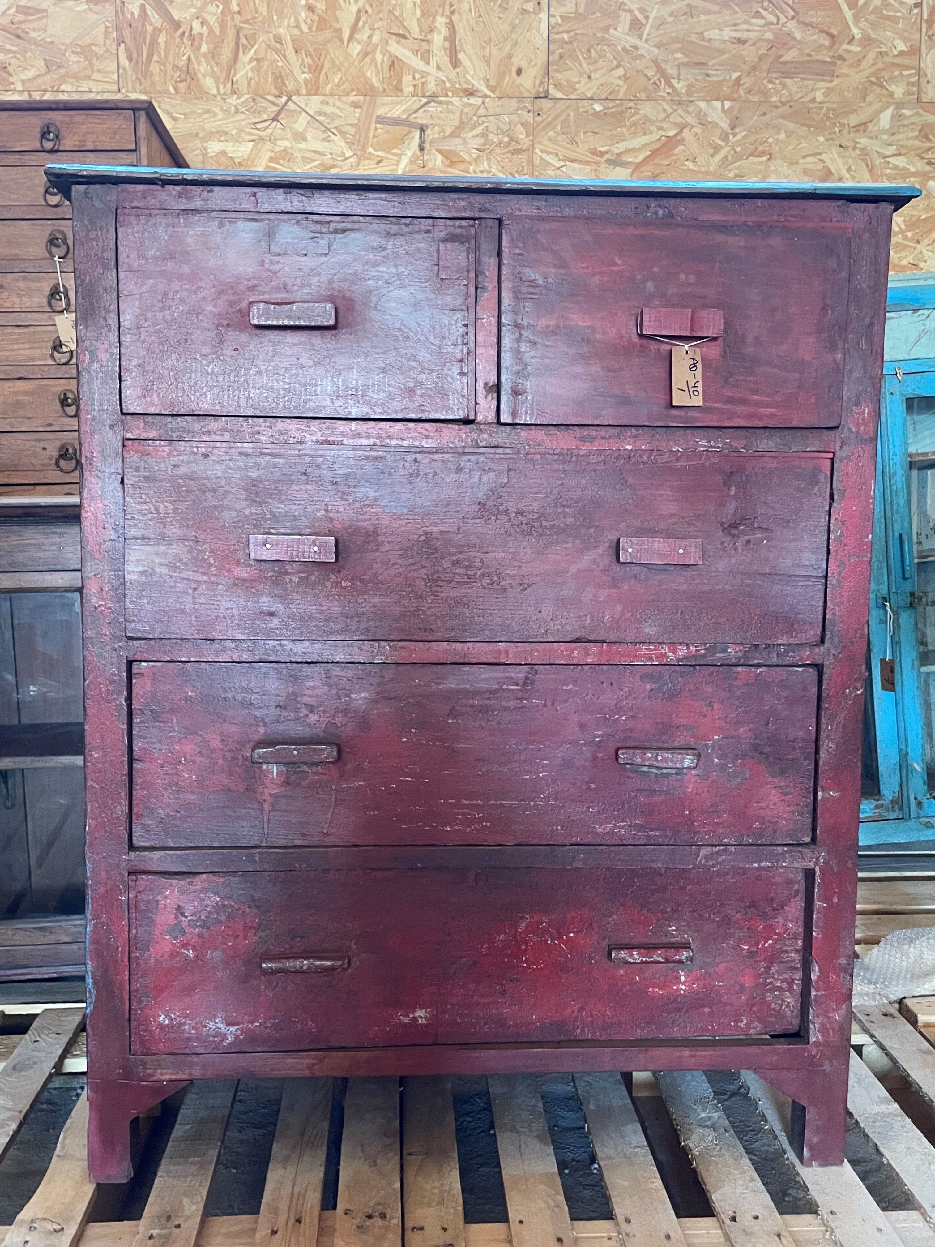 Antique teak chest of drawers