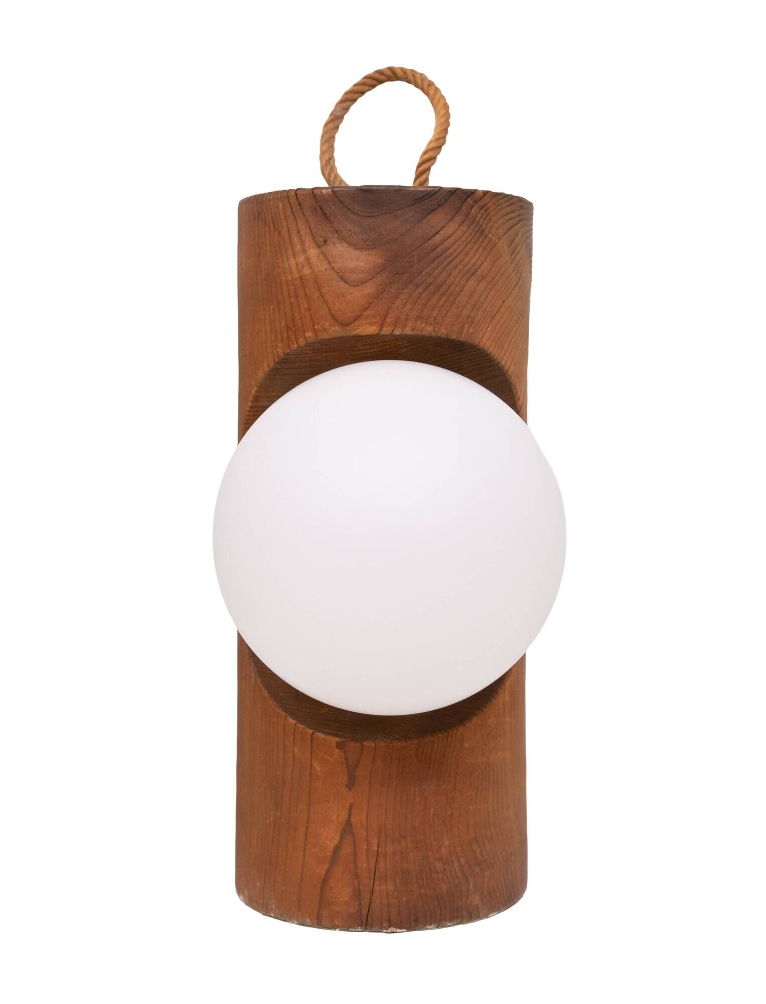 Temde Brutalist solid Pine Hang or Table lamp 1960s Swiss