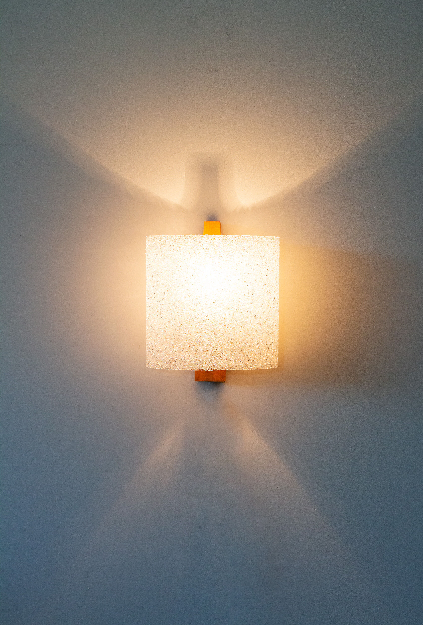 Pair of wall lamps in Perspex and teak year 60