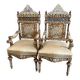 Syrian walnut armchairs inlaid with mother-of-pearl