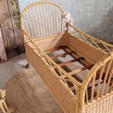 Rattan baby bed