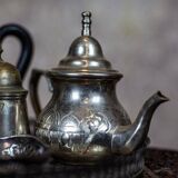 Silver-Plated Coffee Set with Tray, 1920s, Set of 6