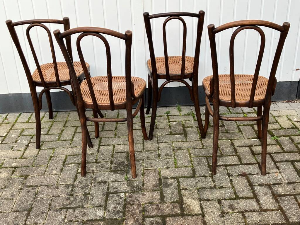 4 Thonet and Fischel bistro chairs
