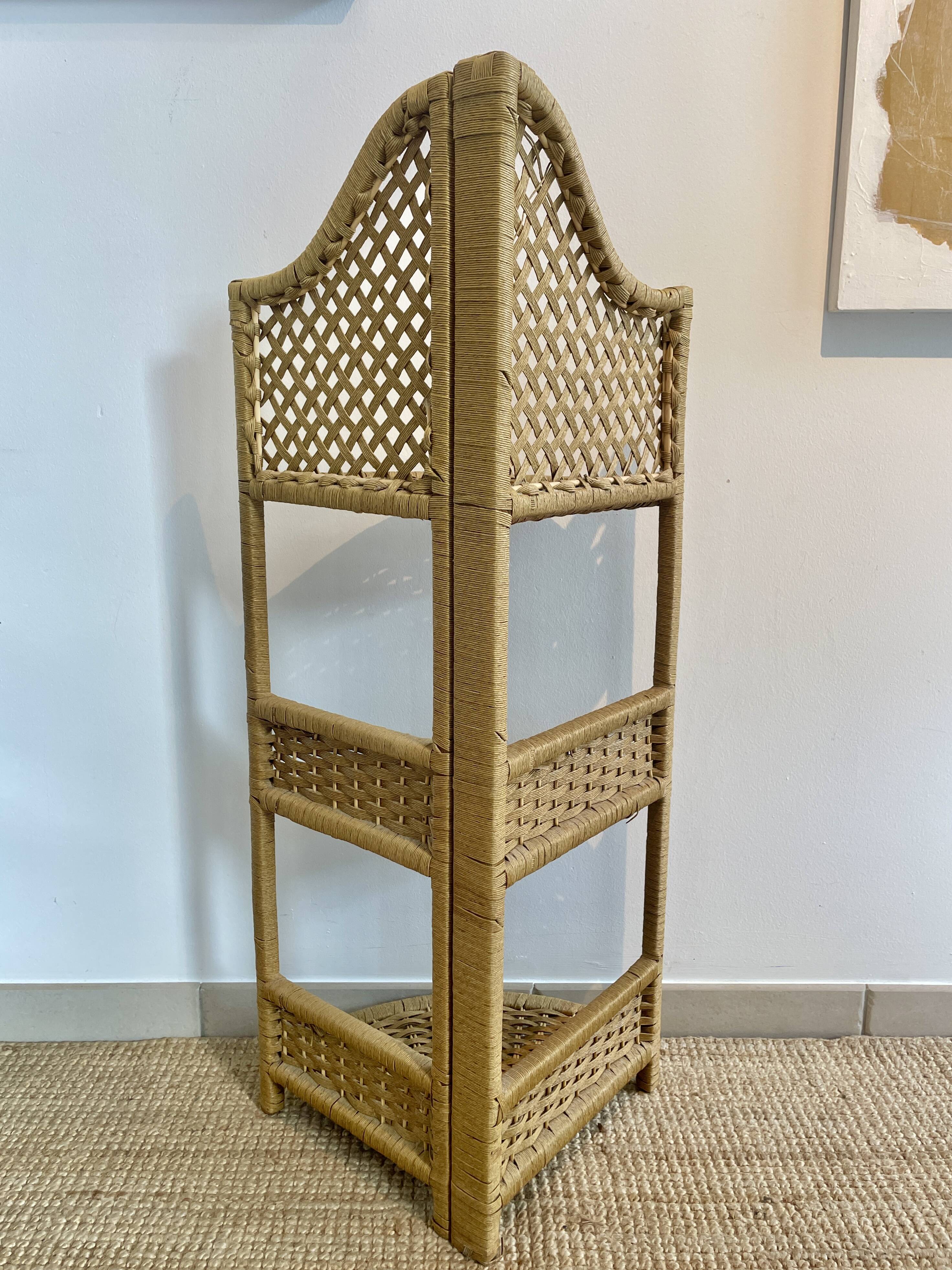 Folding rope corner, 70s corner shelf