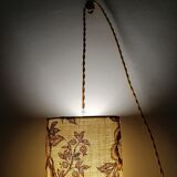 Vintage 1960s floral fabric portable lamp
