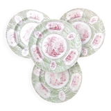 Set of 4 antique plates - Creil & Montereau - Opaque porcelain -