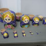 Russian dolls 10 vintage matriochkas