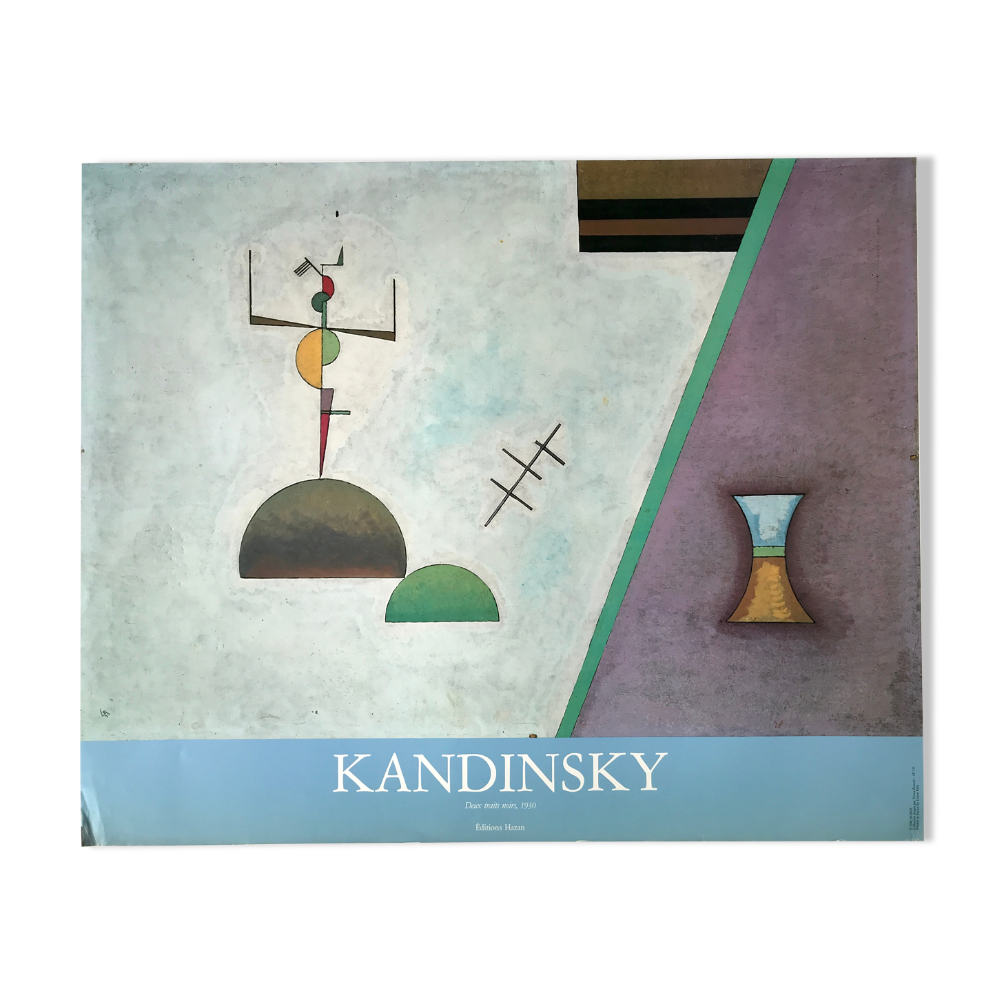 Poster Kandinsky, Deux traits noirs, Editions Hazan, 1988
