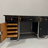 Bureau moderniste tchécoslovaque en chrome et bois, années 1950, Europe