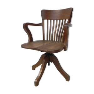 Chaise de bureau en chêne, chaise pivotante réglable en hauteur
