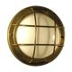 Brass "porthole" wall lamp