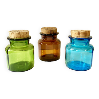 Colorful glass jars