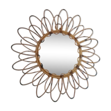 Vintage bamboo mirror 64cm