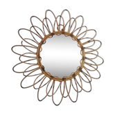 Vintage bamboo mirror 64cm