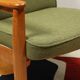 Fauteuil vintage vert boucle 1960 Scandinavian design
