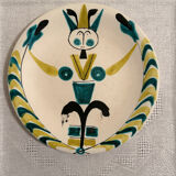 Plates and dish signed by Roger Capron, Vallauris.