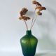 Green carved glass vase