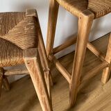 Tabouret chêne paille