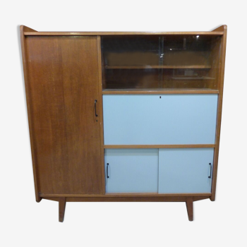 Wardrobe forming bookcase and desk, vintage year 50/60