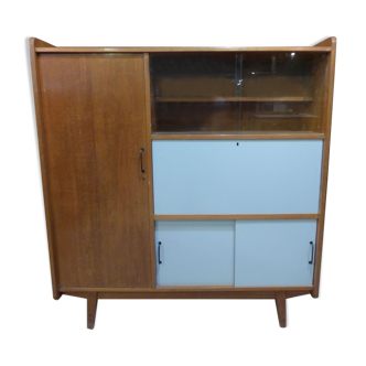 Wardrobe forming bookcase and desk, vintage year 50/60