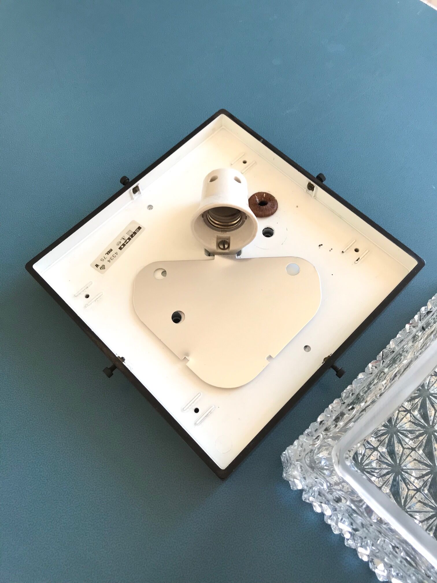 Chisled glass ceiling light