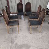 Set of 6 gilded brass chairs from the 1950s