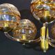 Mid 20th Century Amber Murano Glass Globe Textured,Chrome and Brass Chandelier, by Doria