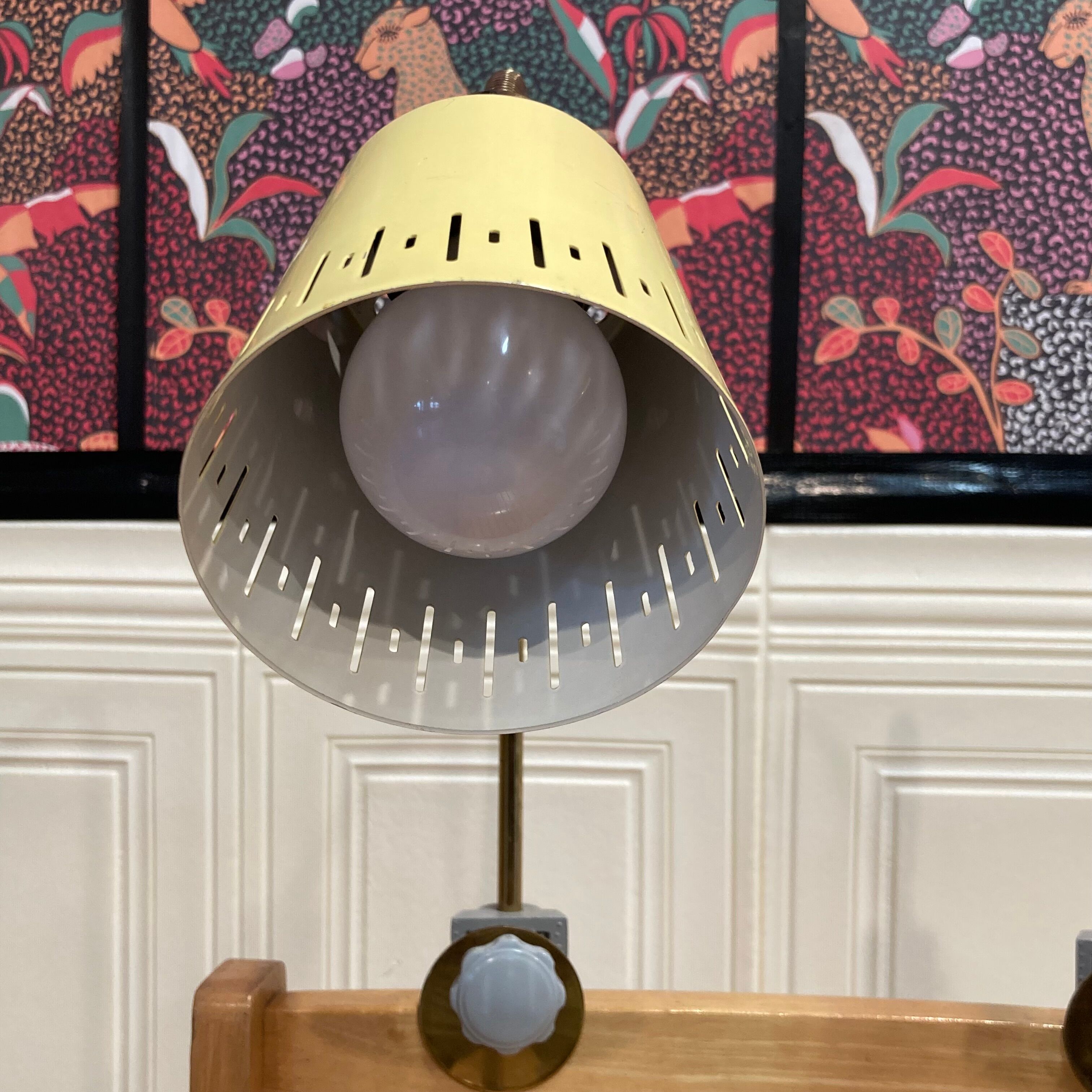 Pair of large modular scandinavian design wall lights from the 1950s.