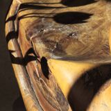 Olive wood sculpture armchair