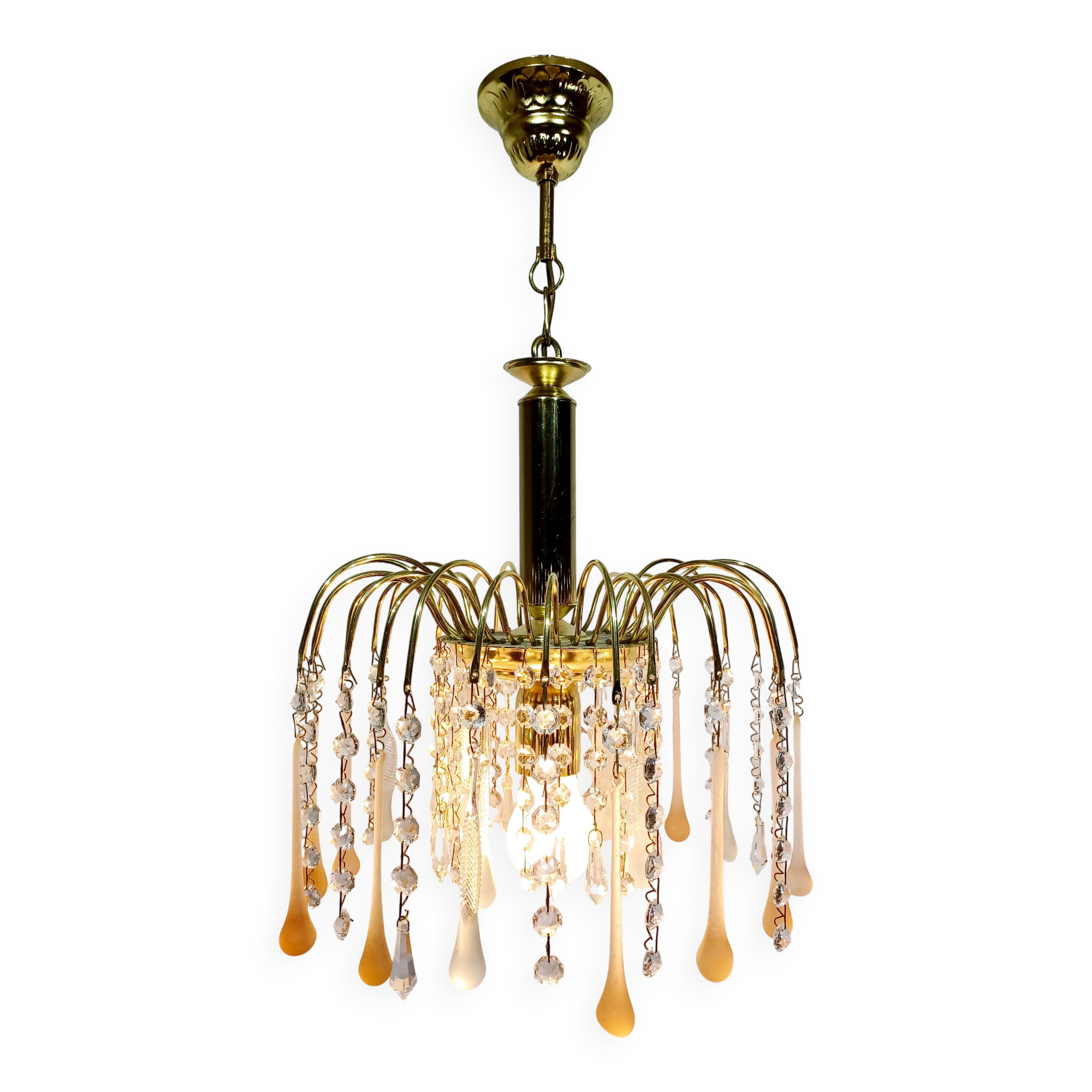 murano and crystal drops chandelier