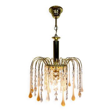 Lustre murano et gouttes en cristal