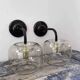 Pair of smoked glass wall sconces