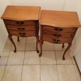 Pair of old wooden bedsides