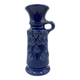 JASBA vase/pitcher/jug in blue glazed ceramic • West Germany • Circa 1960