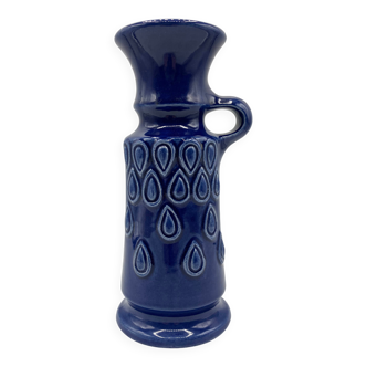 JASBA vase/pitcher/jug in blue glazed ceramic • West Germany • Circa 1960