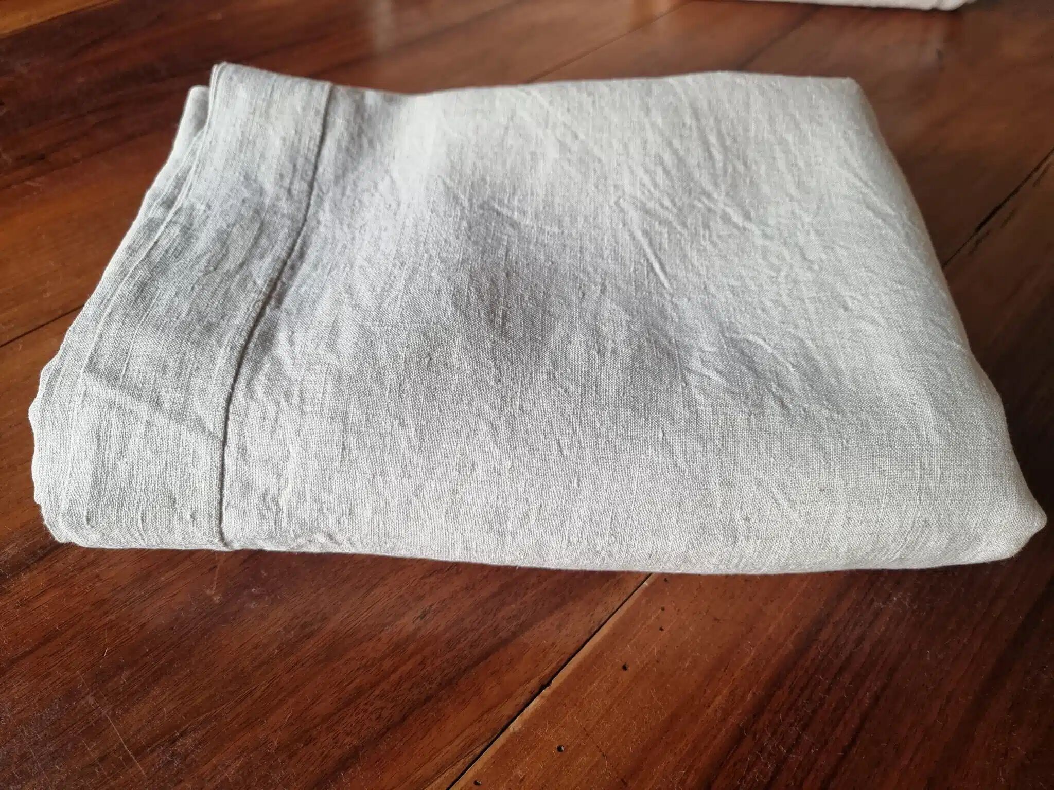 Antique French hand-woven sheet – Natural linen, early 20th century, 210 × 280 cm, 2 kg